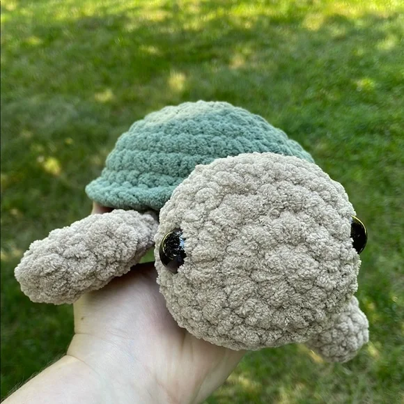 Sea Turtle Stuffie Amigurumi Sea Turtle Plushie Handmade Crochet - Picture 2 of 8